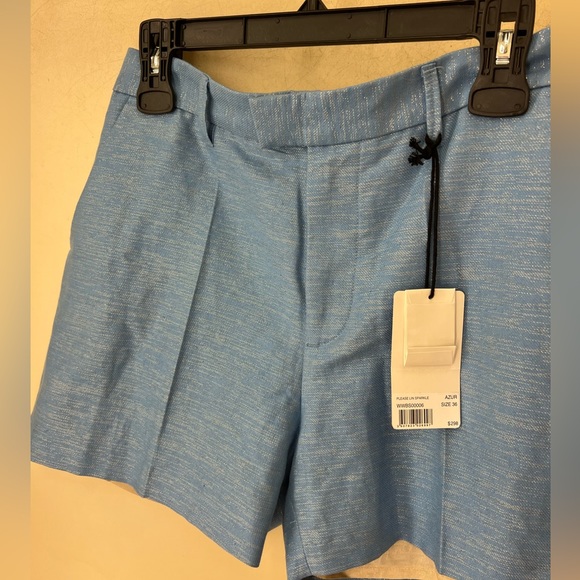 NWT ZADIG & Voltaire Please Lin Sparkle Linen-Blend Short In Azur Size 36(M) - Picture 5 of 15